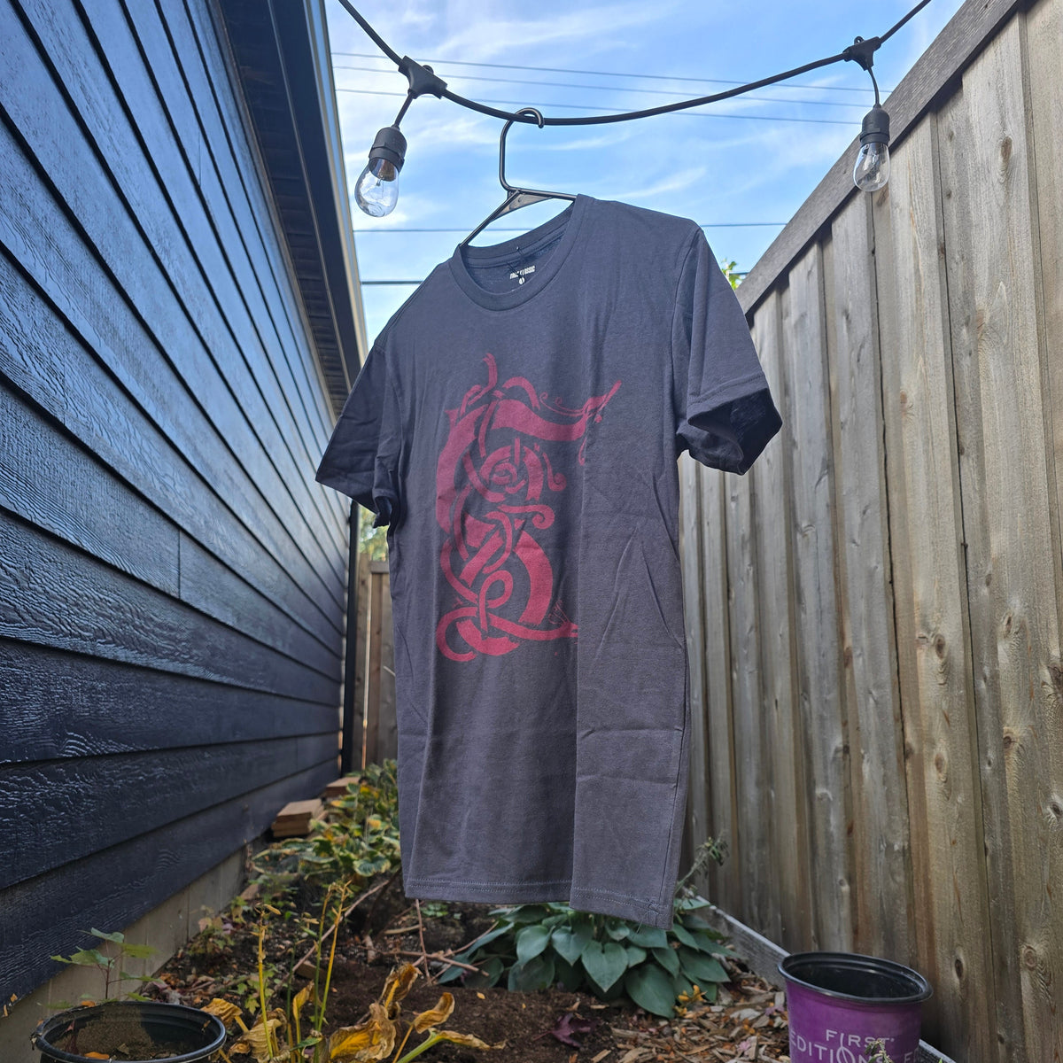 Twin Serpents, Pink on Navy
