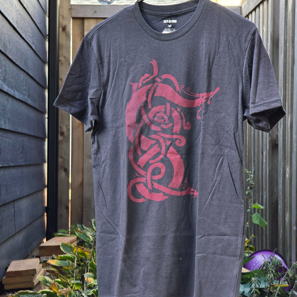 Twin Serpents, Pink on Navy