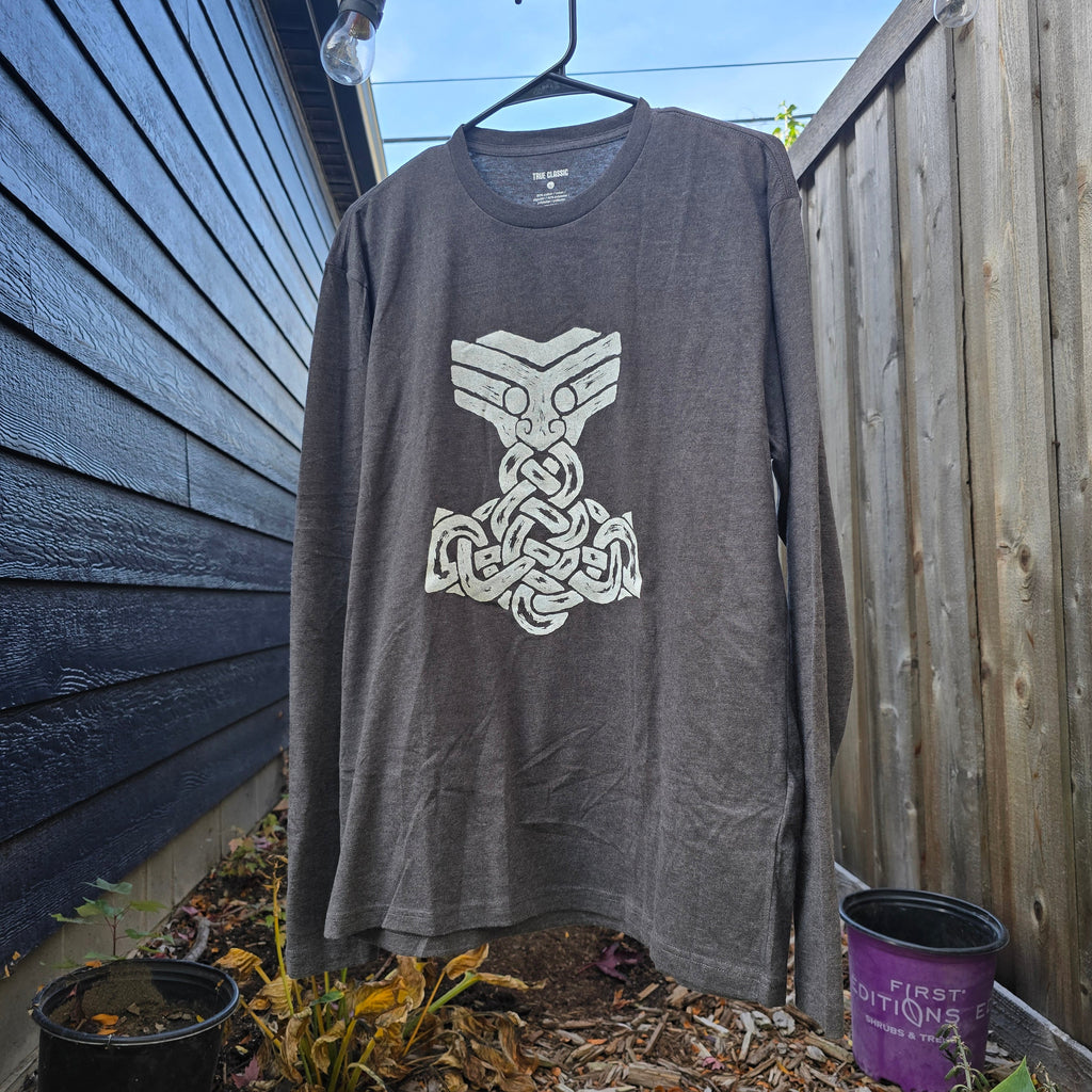 Mjolnir, White on Heather Grey