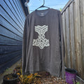 Mjolnir, White on Heather Grey