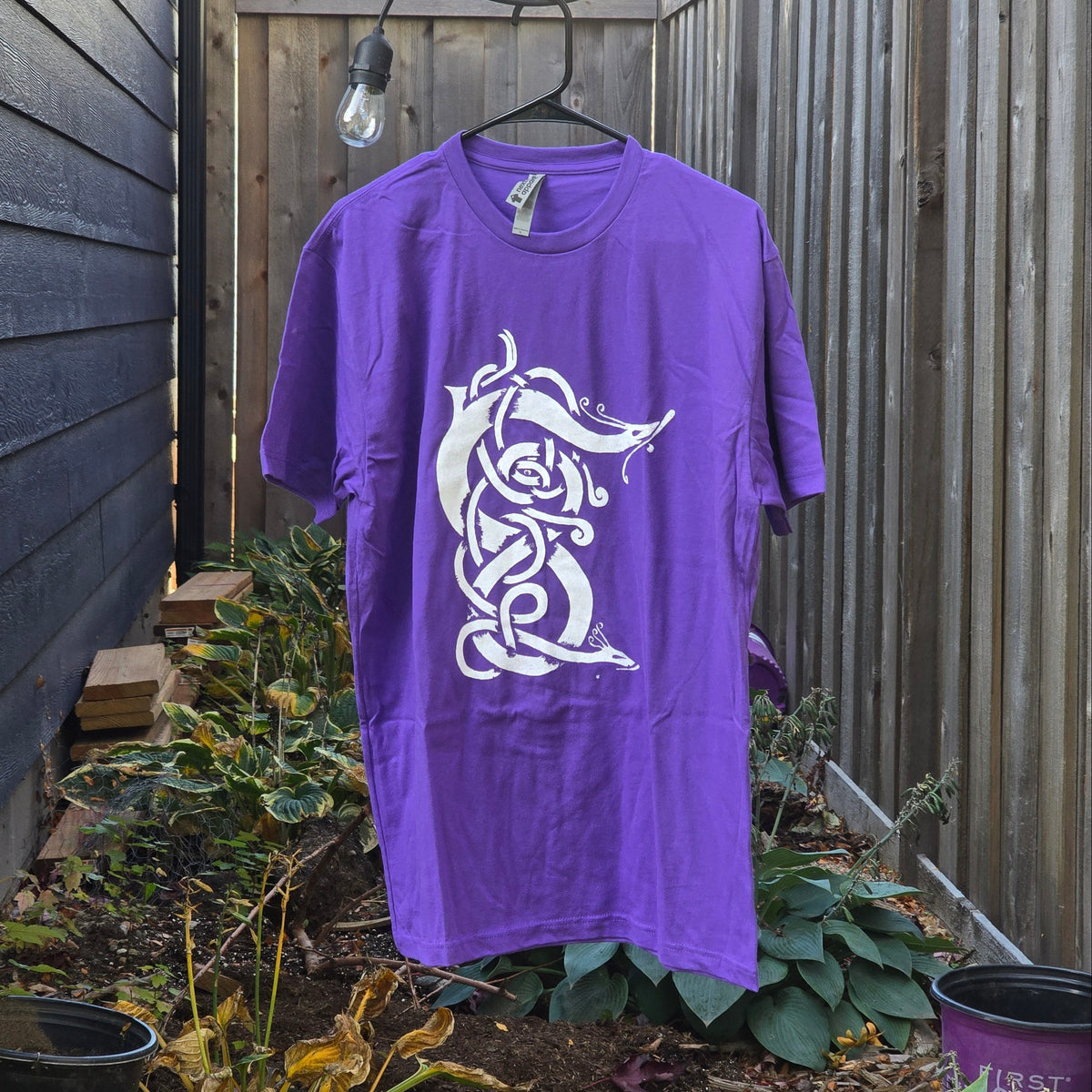 Twin Serpents, White on Purple